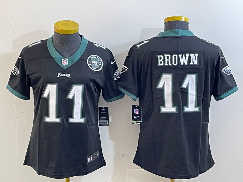 Youth Philadelphia Eagles #11 Brown Black 2025 Nike Vapor Limited NFL Jersey style 4